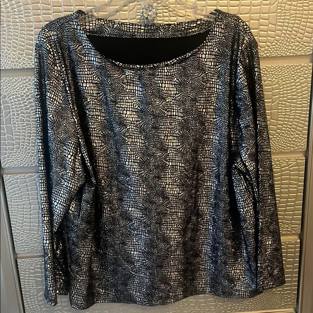 Elegant Black and Silver Women's Top